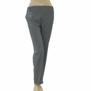 O'Stin Studio Solid Pants Mid Rise Gray Cotton Pull-on Pocket Tapered S